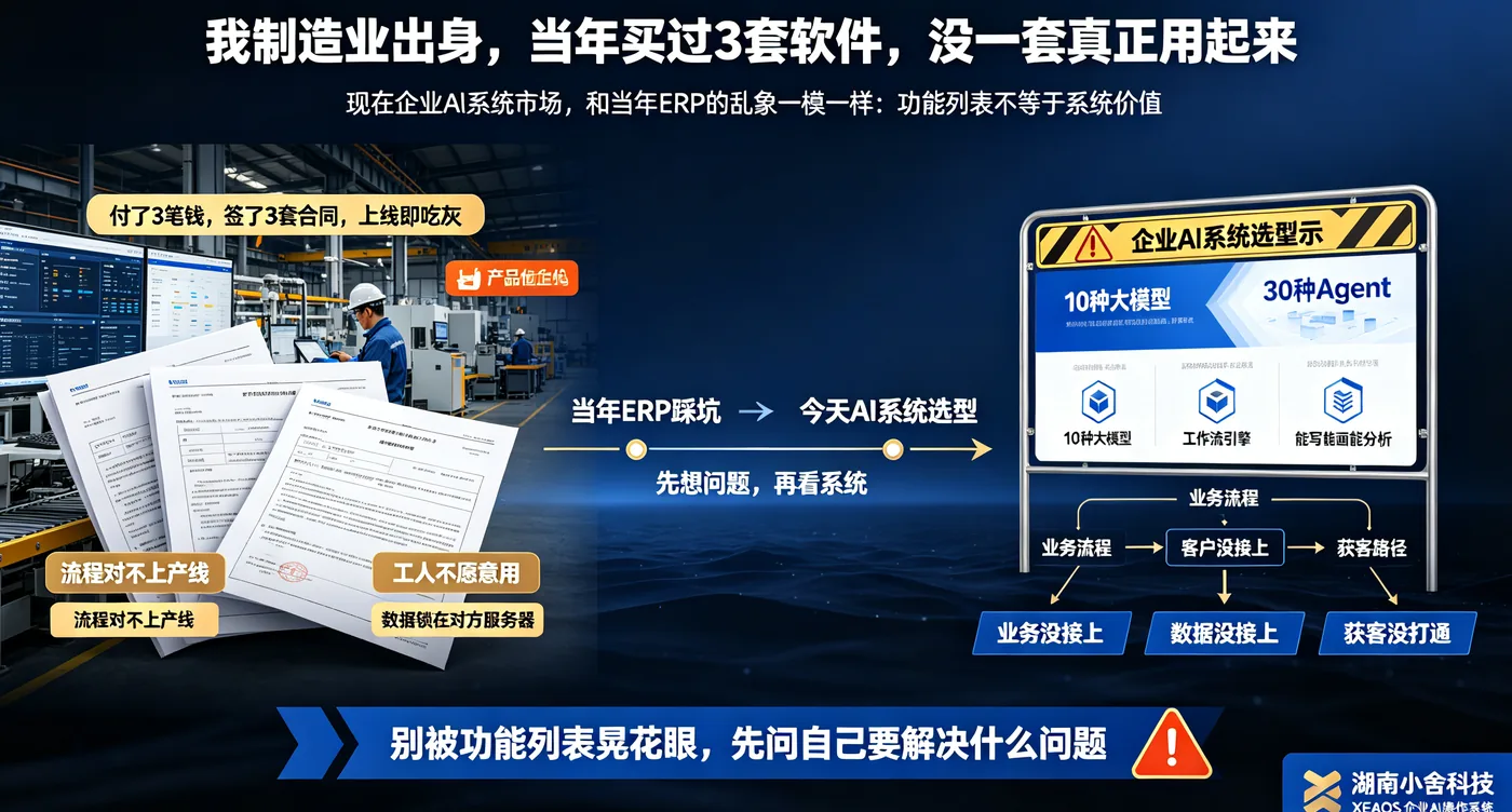 我制造业出身买过3套软件 现在AI系统市场和当年ERP乱象一样